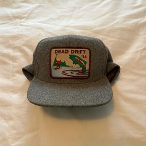 Gray Wool Hat with Embroidered Patch